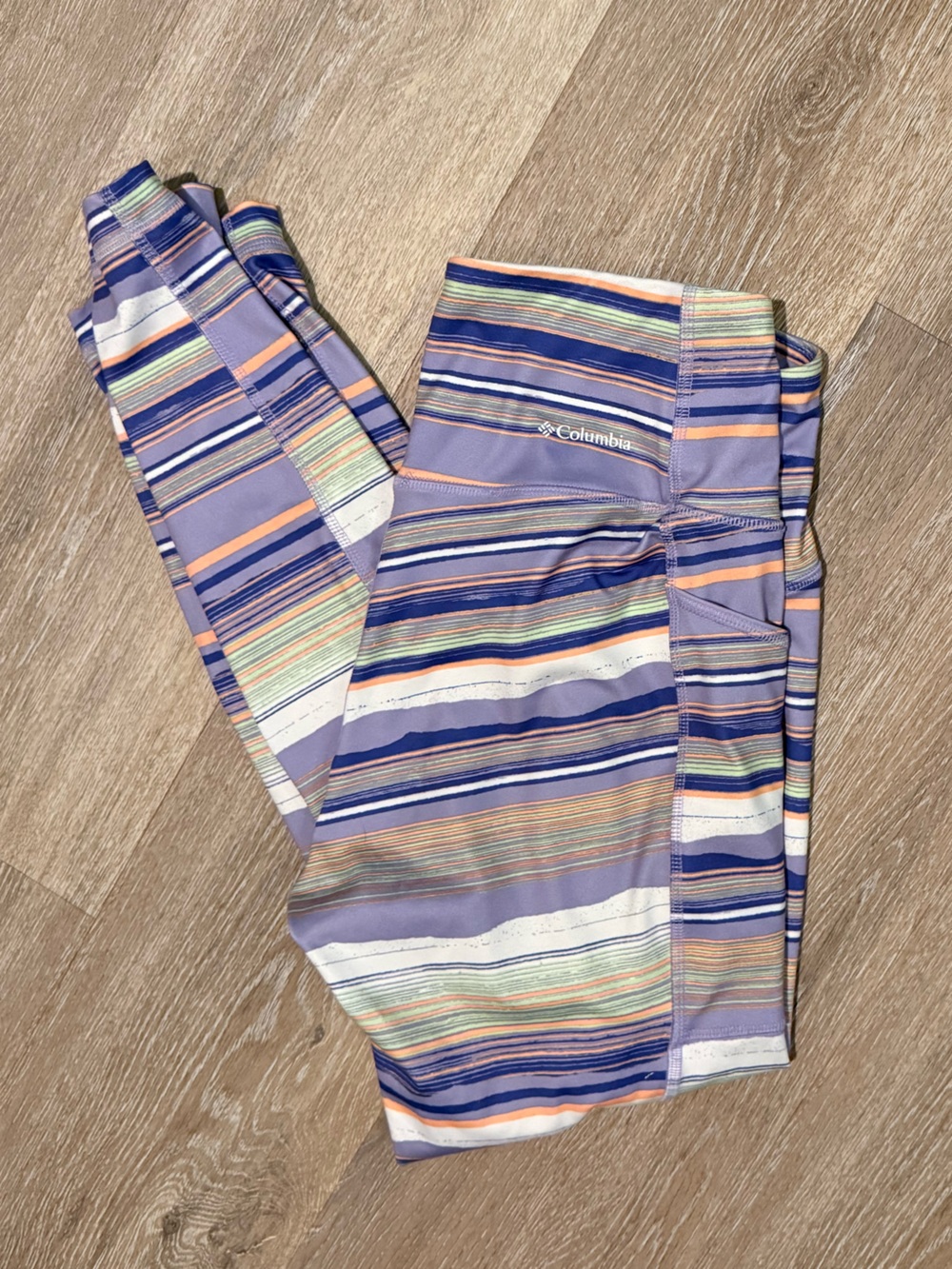 Columbia Lavender Multi-Stripe Performance Leggings